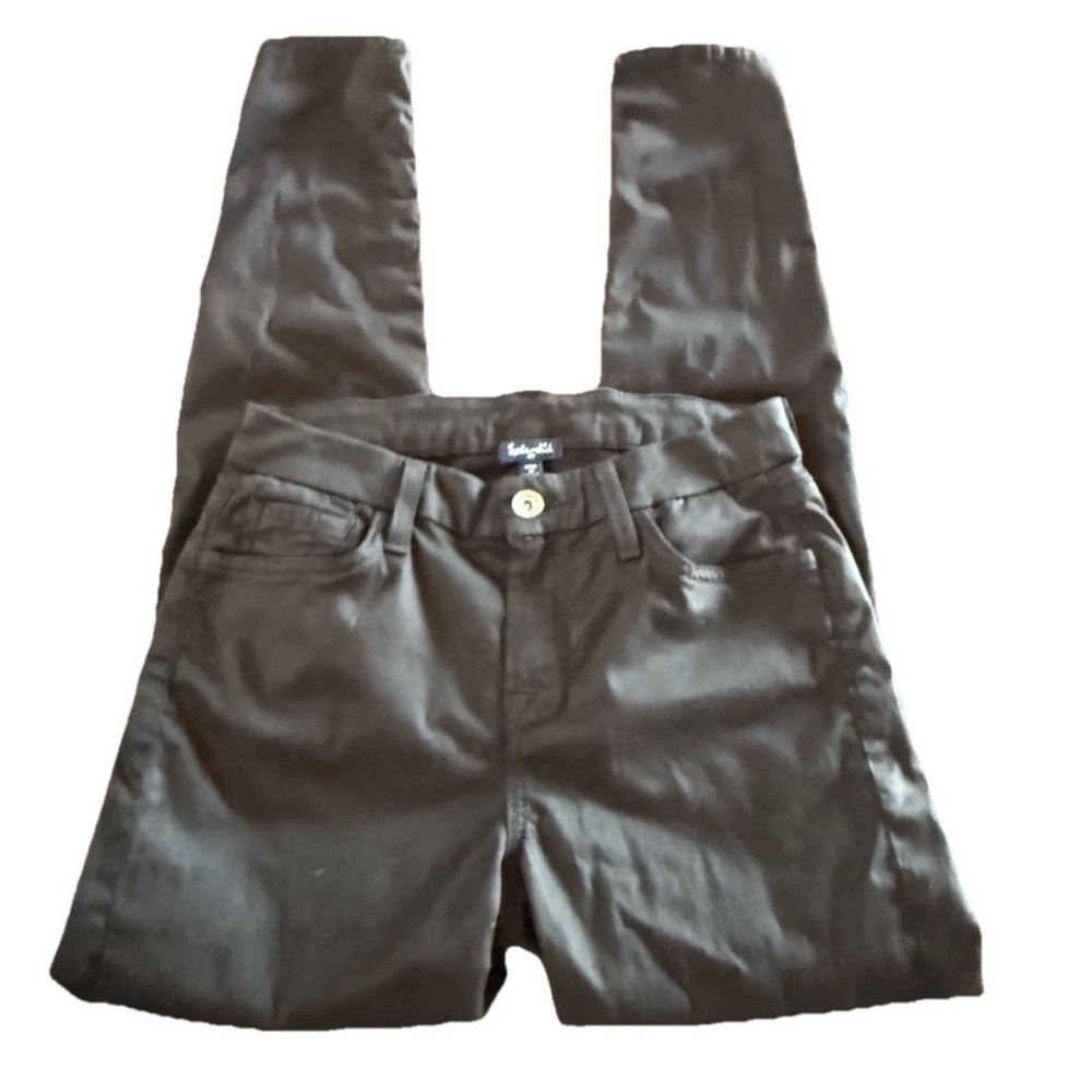 Splendid Women Black Skinny Pants SZ 25 SHINY 5 POCKET STRETCHY SOFT ZIPPER NWOT